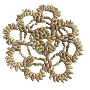 Cowrie Shell Seashell Trivet Hot Pad Beach House Boho Kitchen Decor